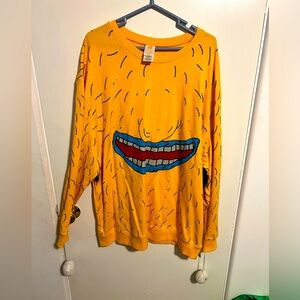 Ahhh real monsters sweatshirt with eyeballs and the hair under the pits. 3XL.